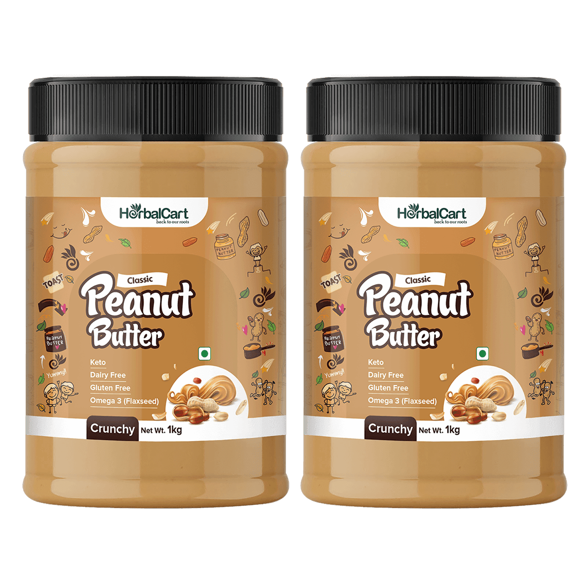 Classic Crunchy Peanut Butter 1kg (Pack of 2)