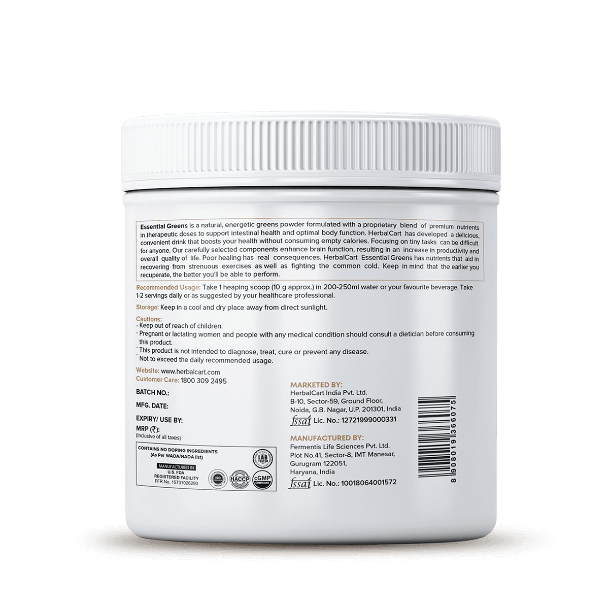 Essential Greens, Mint Flavour (250g)