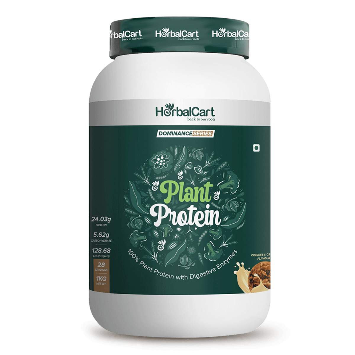 Plant Protein Powder, Cookies & Cream Flavour (1kg)