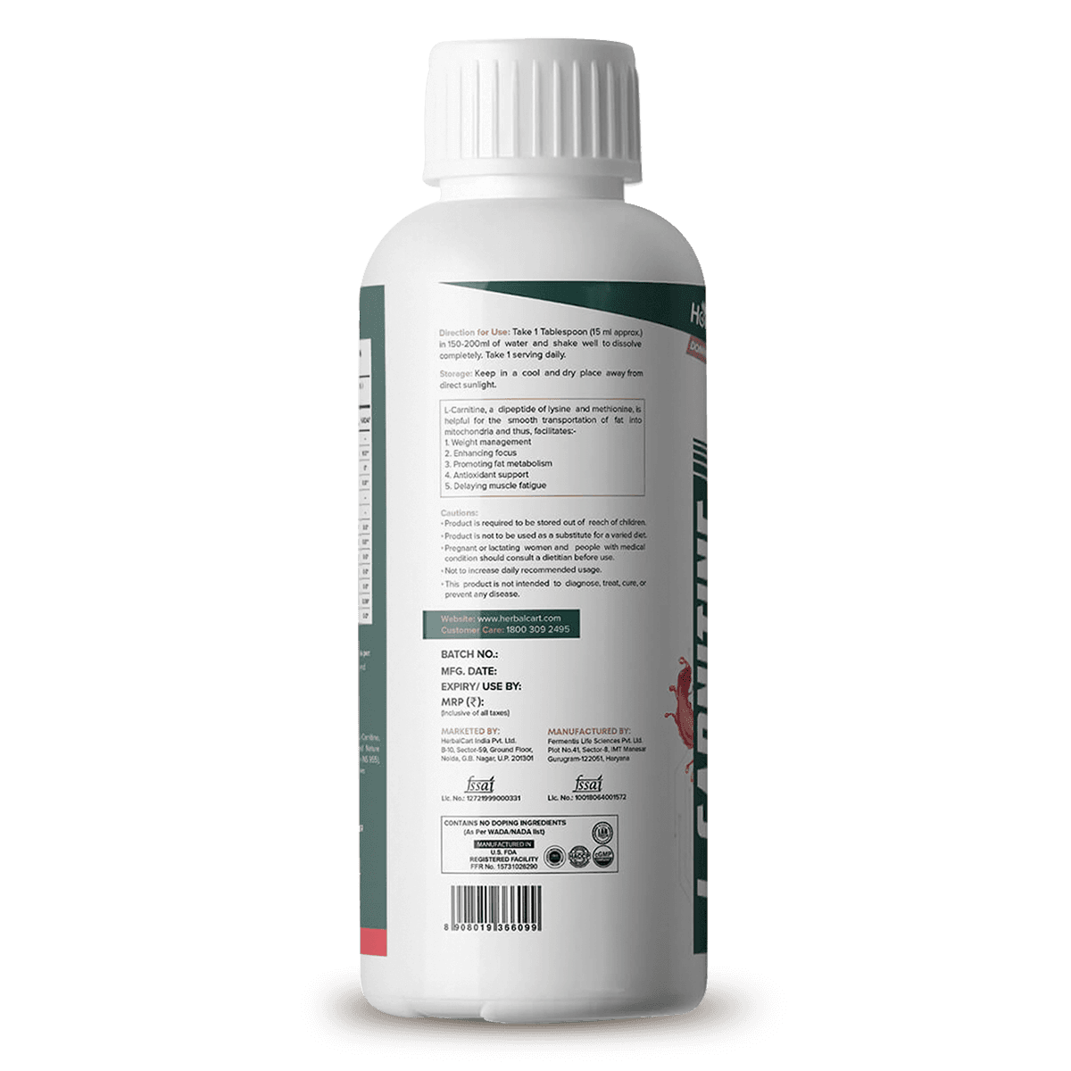 L-Carnitine Liquid, Raspberry Flavour (450ml)
