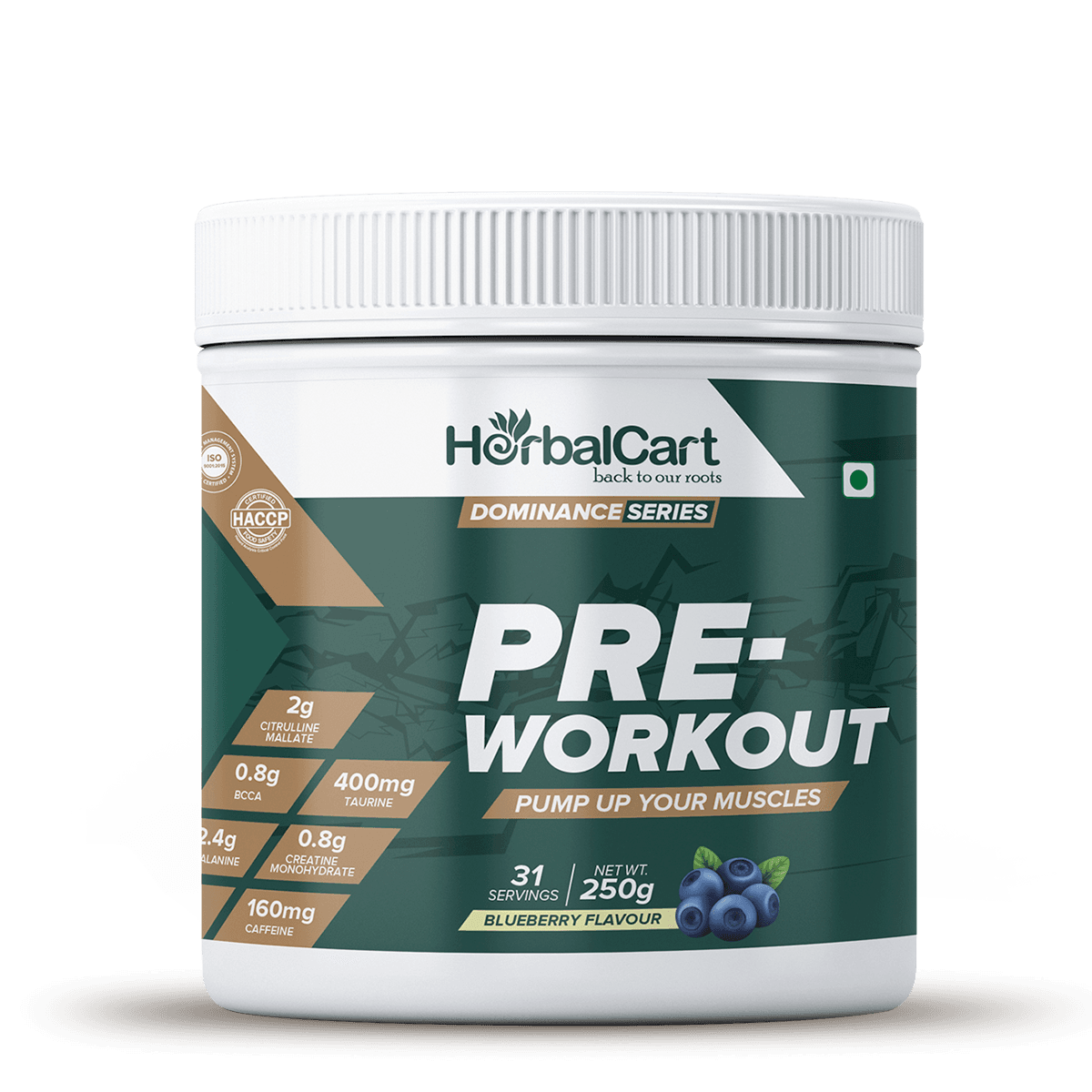 Pre Workout, Blueberry Flavour (250g)