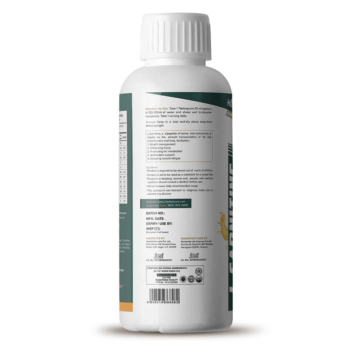 L-Carnitine Liquid, Orange Flavour (450ml)