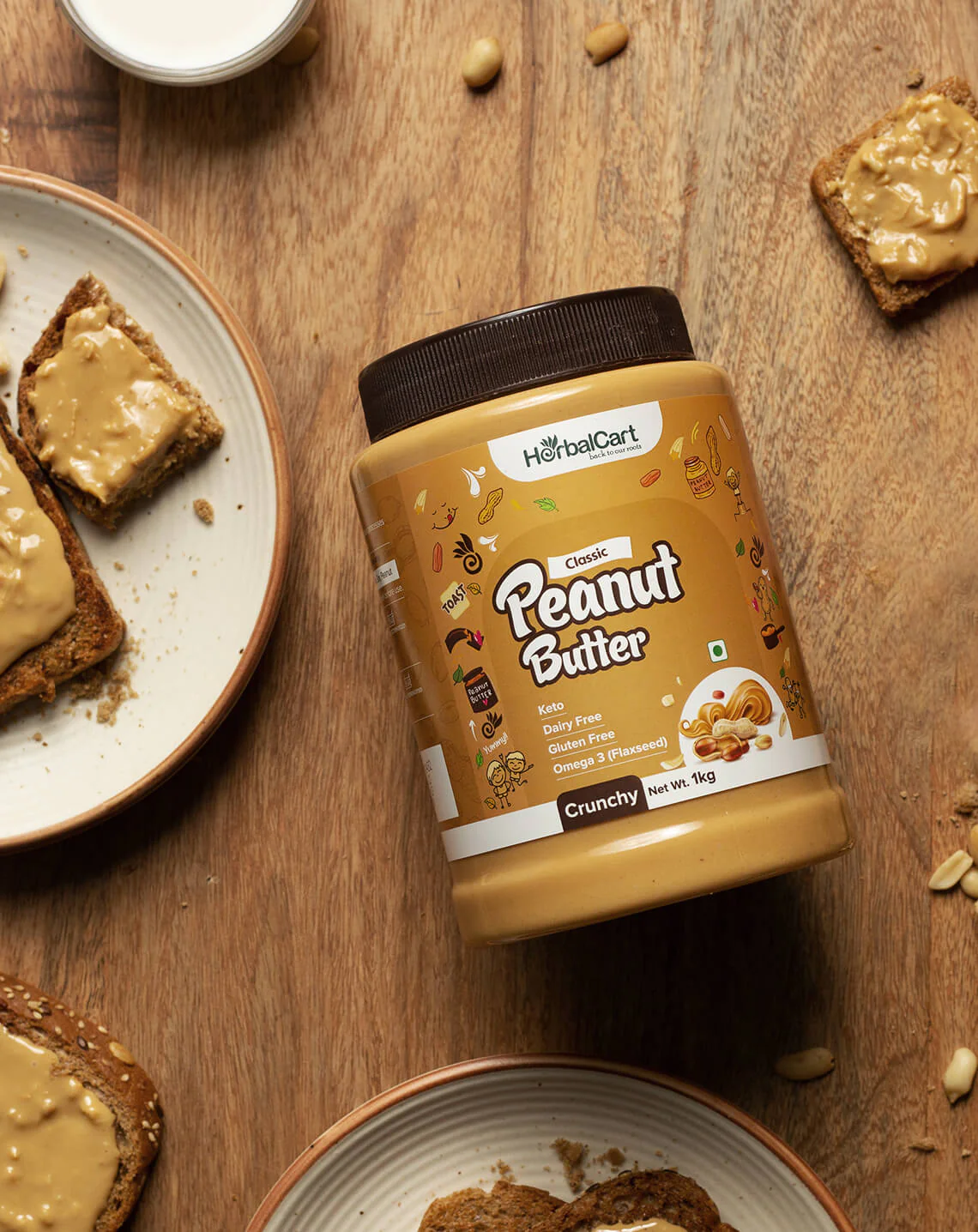 Peanut Butter Combo - Classic Crunchy 1kg, Dark Chocolate Crunchy 1kg