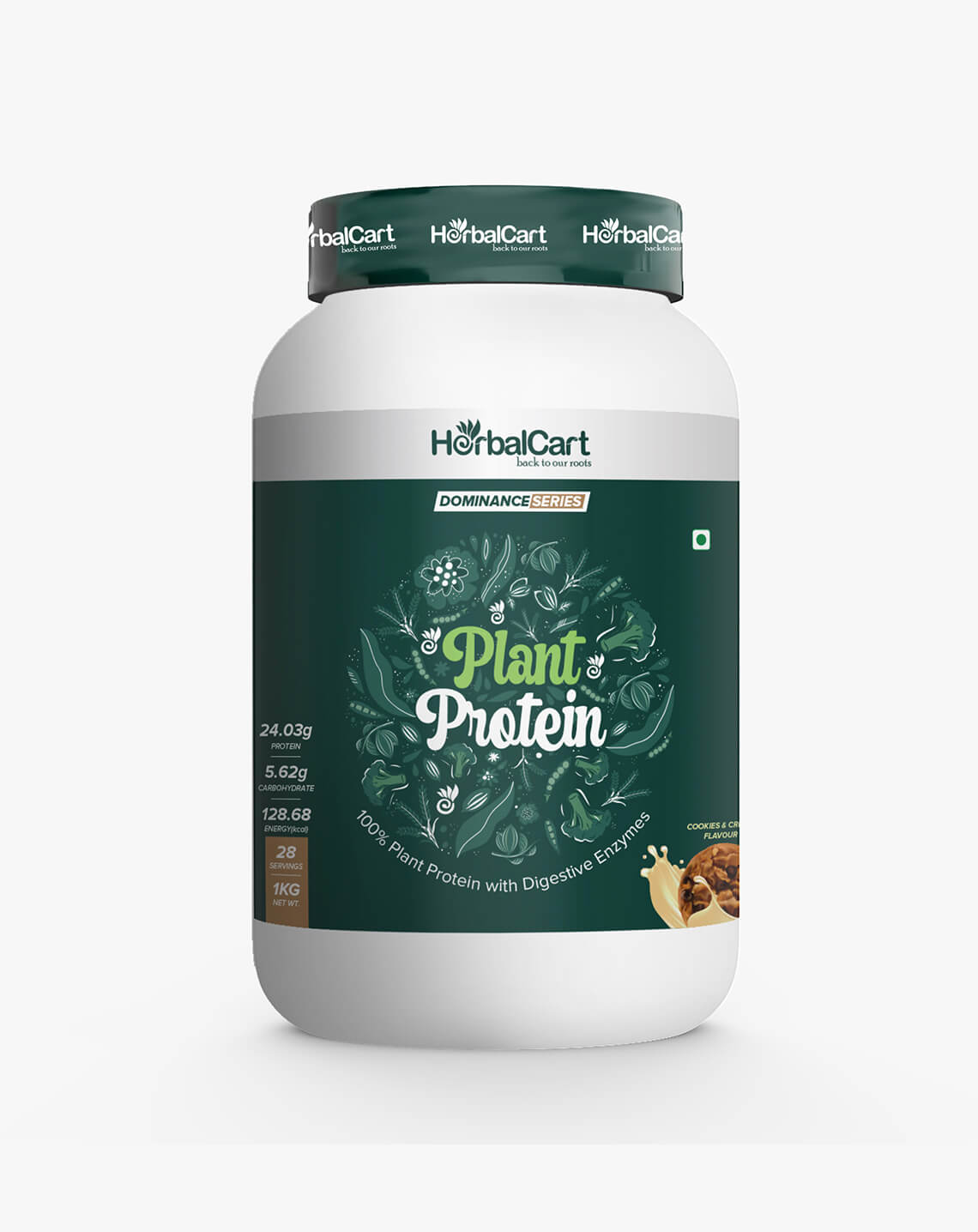 HerbalCart Plant Protein 1 Kg & Essential Greens 250G Combo