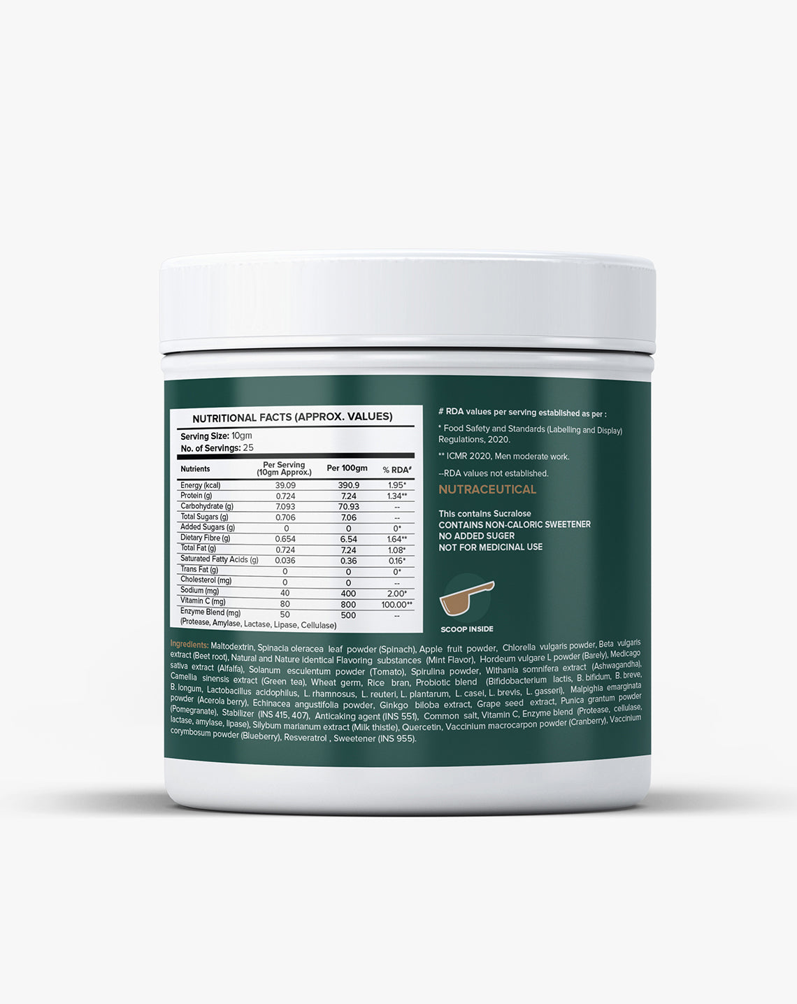 HerbalCart Plant Protein 1 Kg & Essential Greens 250G Combo